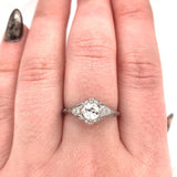 Art Deco Platinum .70ct Genuine Natural Diamond Ring Jewelry (#J5956)