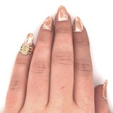 10k Yellow Gold Baby Signet Ring "AEJ" Monogram Infant Child's Jewelry (#J5834)