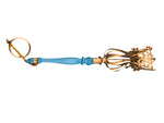 Blue Opaline Glass Handled Tussie Mussie Posey Posy Holder (#J1331)