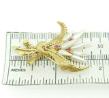 14k Gold Sheaves of Wheat Pin with Rubies and Pearls (#J640)