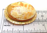 10k Rose Gold Scenic Genuine Natural Cameo Pin / Pendant Ducks (#J3494)