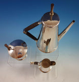 Sanborns Mexican Mexico Sterling Silver Coffee Set 3pc w/ Rosewood #7015 (#1972)