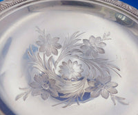 Frank Whiting Sterling Silver Compote with Floral and Bead Border #199 (#3650)