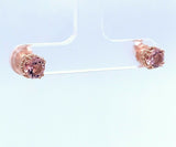 14k Rose Gold .84ct Pink Genuine Natural Tourmaline Stud Earrings (#J5143)