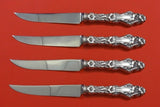 Lily by Whiting Sterling Silver Steak Knife Set 4pc HHWS  Custom Made 8 1/2"