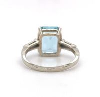 14k White Gold Emerald Cut 4.51ct Genuine Natural Aquamarine Ring (#J5589)