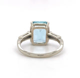 14k White Gold Emerald Cut 4.51ct Genuine Natural Aquamarine Ring (#J5589)