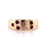 10k Rose Gold Victorian Genuine Natural Garnet Band Ring (#J5668)