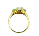 Vintage 14k Yellow Gold Blue Green Genuine Natural Opal Ring (#J4553)