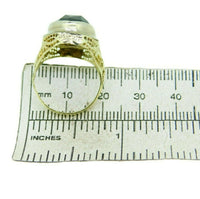 Art Deco 14k Gold Huge Genuine Natural Garnet Filigree Ring (#J651)