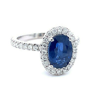 Platinum 1.97 Carat Genuine Natural Sapphire and Diamond Ring (#J5161)