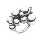 Georg Jensen Sterling Silver MOONLIGHT GRAPES Ring Oxidized Large Bunch - New