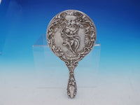 Lovers by Foster & Bailey Sterling Silver Hand Mirror with Figural Scene (#4488)