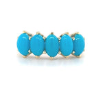 10k Yellow Gold Turquoise Five-Stone Ring Jewelry (#J5714)