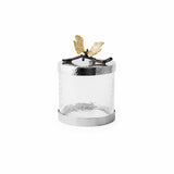 Butterfly Ginkgo by Michael Aram Glass and Nickelplate Canister Set 4 Piece New