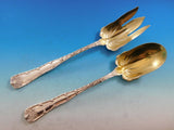 Wave Edge by Tiffany and Co Sterling Silver Salad Set 2 piece Gold-Washed 10"