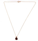 14k Rose Gold 3.83 Carat Cushion Genuine Natural Garnet Pendant (#J5578)