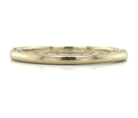 14k White Gold Band with Chevron Engraved Sides Dated 1923 Size 6.75 (#J5899)