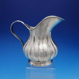 Battuto A Mano Vintage Italian 800 Silver Hand Hammered Water Pitcher (#4294)