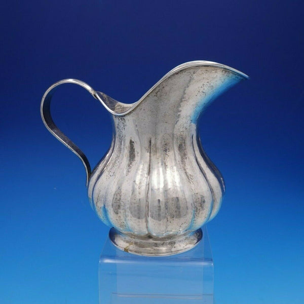 Battuto A Mano Vintage Italian 800 Silver Hand Hammered Water Pitcher (#4294)
