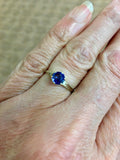 Antique 10k Yellow Gold .84ct Blue Genuine Natural Sapphire Ring (#J5223)