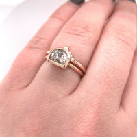 14k Rose Gold 1.11ct Half Moon Genuine Natural Diamond Wedding Set (#J5515)