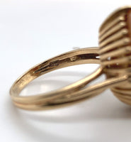 10k Yellow Gold Genuine Natural Shell Cameo Ring Carved with a Rose (#J6216)