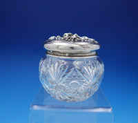 William Kerr Sterling Silver and Glass Powder Jar #1447 w/Woman Flowers (#3659)