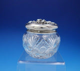 William Kerr Sterling Silver and Glass Powder Jar #1447 w/Woman Flowers (#3659)
