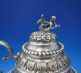 Dutch Sterling Silver Tea Pot w/Cast Mermaid Finial Flowers Putti Dragon (#6464)