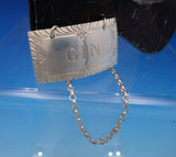 Williamsburg Shell by Stieff Sterling Silver Decanter Label "GIN" (#4357)