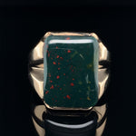 10k Yellow Gold Men's Genuine Natural Bloodstone Ring Jewelry (#J5680)