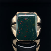 10k Yellow Gold Men's Genuine Natural Bloodstone Ring Jewelry (#J5680)