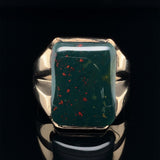 10k Yellow Gold Men's Genuine Natural Bloodstone Ring Jewelry (#J5680)