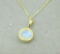 14k Yellow Gold 1.79 Carat Fine Genuine Natural Moonstone Pendant (#J4898)