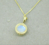 14k Yellow Gold 1.79 Carat Fine Genuine Natural Moonstone Pendant (#J4898)