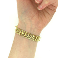14k Yellow Gold Wide Fancy Chevron Bracelet (#J4906)