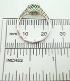 18K Gold .48ct Genuine Natural Emerald Filigree Ring (#J901)