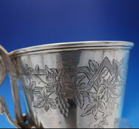 S. Smith and Sons English Sterling Silver Child's Mug Cup w/ Grapes Bird (#3918)