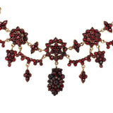 Genuine Natural Bohemian Garnet Necklace w/ Eleven Drops and Four Swags (#J5576)