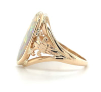 10k Yellow Gold 1.65ct Genuine Natural Opal Ring Pierced Size 6 (#J6099)