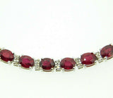 14k Gold Bracelet with 12.5ct Genuine Natural Rubies and .5ct Diamonds (#J623)