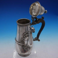 Estate English Silver Tea Pot with Wood Handle and Figural Spout (#4236)