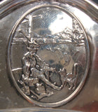 Gorham Sterling Silver Child'S Bowl & Underplate w/8 Figural Medallions (#0419)