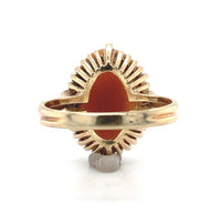10k Yellow Gold Genuine Natural Shell Cameo Ring Carved with a Rose (#J6216)