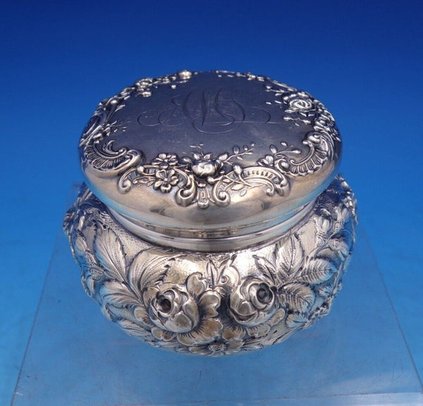 Repousse by Kirk Sterling Silver Powder Jar  #6 2 1/2" x 3 3/4" 5.2 ozt. (#7033)
