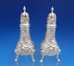 Repousse by Kirk Sterling Silver Salt Pepper Shaker Set 2pc Footed #58 (#7498)