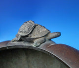 Bronze Planter Japanese Style with Applied Turtles 9 1/2" x 17" (#6383)
