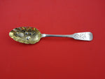 Irish by Neville Sterling Silver Berry Spoon GW Chased Fruit Dublin 1824 Leaves