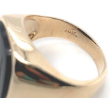 10k Yellow Gold Warrior Intaglio Genuine Natural Black Onyx Men's Ring (#J5832)